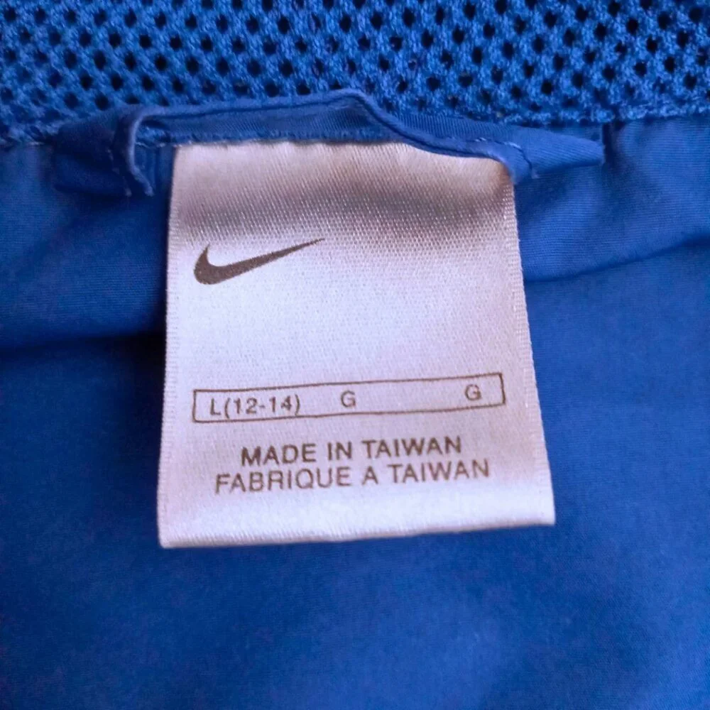 Nike Blue Colorblock Windbreaker Jacket – Youth Size L (12-14)